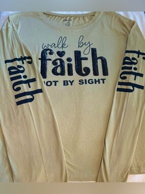 On Fire Beige Crewneck Tee with Black Logo Print Size 3X